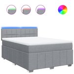 vidaXL Sommier à lattes de lit avec matelas Gris clair 140x190cm Tissu