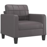vidaXL Fauteuil avec repose-pied Gris 60 cm Similicuir