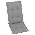 vidaXL Chaises de jardin 4 Pièces avec coussins gris Bois de teck massif