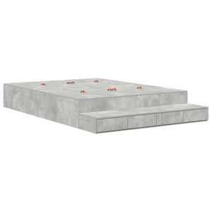 vidaXL Cadre de lit gris béton 150x200 cm