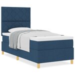 vidaXL Lit à ressorts avec matelas bleu 100x200 cm tissu