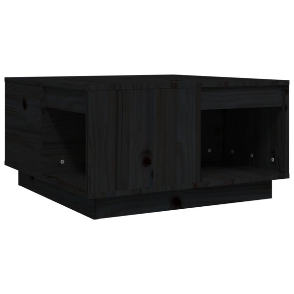 vidaXL Table basse Noir 60x61x32 5 cm Bois massif de pin