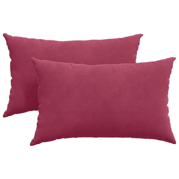 vidaXL Coussins de canapé 2 Pièces Rouge bordeaux 50 x 30 cm