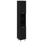 vidaXL Ensemble de mobilier de salle de bain avec étagère 4 Pièces Noir