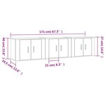 vidaXL Meubles TV muraux 3 Pièces blanc brillant 57x34 5x40 cm