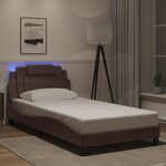 vidaXL Cadre de lit avec LED sans matelas marron 100x200 cm
