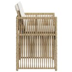 vidaXL Chaises de jardin avec coussins lot de 4 beige résine tressée