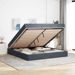 vidaXL Cadre de lit avec matelas avec matelas 2 Pièces Gris Foncé Velours
