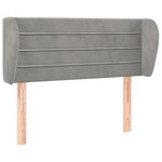 vidaXL Tête de lit avec oreilles Gris clair 83x23x78/88 cm Velours