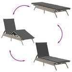 vidaXL Chaises longues avec coussins lot de 2 gris résine tressée