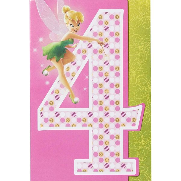 Carte anniversaire 4 ans fée clochette - draeger paris
