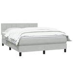 vidaXL Sommier à lattes de lit et matelas gris clair 160x210cm velours