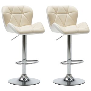 vidaXL Tabourets de bar lot de 2 crème similicuir