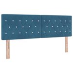 vidaXL Tête de lit LED avec bandes LED Bleu foncé 144 cm Velours