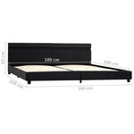 Vidaxl cadre de lit avec led noir similicuir 180 x 200 cm