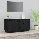 vidaXL Meuble TV Noir 80x35x40 5 cm Bois de pin massif