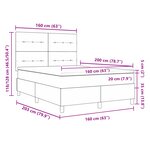 Lit à Sommier Box avec Matelas Gris Foncé 160x200 cm Velours