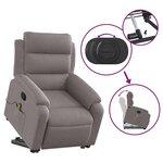 vidaXL Fauteuil inclinable de massage Taupe Tissu