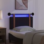 vidaXL Tête de lit suspendue Avec lumière LED Noir PU antique
