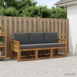 vidaXL Ensemble de canapés d'extérieur 3 pc Naturel et Anthracite