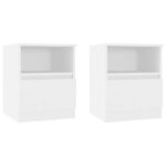 vidaXL Tables de chevet 2 Pièces blanc 40x40x50 cm bois d'ingénierie