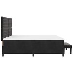 vidaXL Lit à ressorts avec matelas Noir 200 x 200 cm Velours
