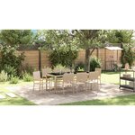 vidaXL Ensemble de salle à manger pour jardin 9 Pièces Beige