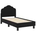 vidaXL Cadre de lit pour tout-petit avec tête de lit Noir 70 x 140 cm
