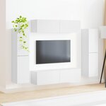 vidaXL Ensemble meuble TV 8 Pièces Blanc Bois d'ingénierie
