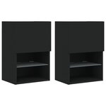 vidaXL Meubles TV avec lumières LED 2 Pièces noir 40 5x30x60 cm