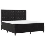 Lit box spring vidaXL avec matelas et LED Noir 180x200 cm Velours
