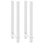 vidaXL Pieds de table de bar Blanc 2 pièces 40 x (110-111) cm Acier