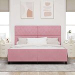 vidaXL Lit à ressorts avec tête de lit Rose 180 x 200 cm Velours