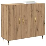 vidaXL Buffet Chêne artisanal 90 x 34 x 80 cm Bois d'ingénierie