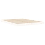 vidaXL Cadre de lit sans matelas blanc 135x190 cm bois de pin massif
