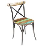 vidaXL Chaises à manger lot de 2 bois de récupération solide