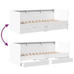 vidaXL Lit de jour avec tiroirs sans matelas blanc 90x190 cm