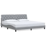 vidaXL Cadre de lit sans matelas gris clair 200x200 cm tissu