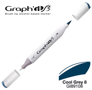 Marqueur manga à l'alcool Graph'it Brush 9108 Cool Grey 8