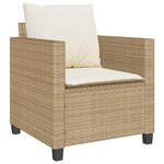 vidaXL Ensemble de bistro 3 Pièces avec coussins beige résine tressée