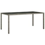 vidaXL Table à Manger de Jardin Grise 190x90x75 cm Poly Rattan