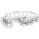 vidaXL Ensemble de canapé de jardin avec coussin 13 Pièces Noir Aluminium