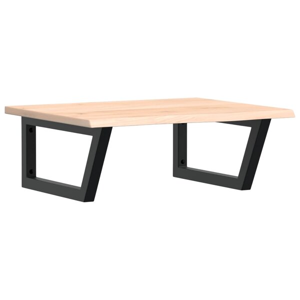 vidaXL Étagère de vasque murale acier et bois de chêne massif