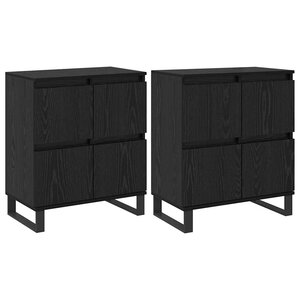 vidaXL Buffets 2 Pièces Chêne noir 120 x 35 x 70 cm Bois d'ingénierie