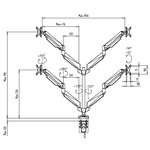 Tectake support de table pour 4 écrans