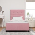 vidaXL Cadre de lit en velours rose 120x200 cm