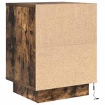 VidaXL Table de chevet avec lumières LED chêne fumé 38x34x50 cm