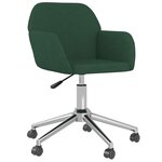 vidaXL Chaise pivotante de bureau Vert foncé Tissu