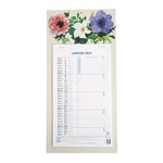 Calendrier Bloc Mensuel Mural 2024 - 16x33cm - Dessins Fleurs Modèle aléatoire*