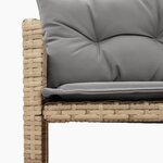 vidaXL Canapé de jardin table et coussins en forme de L mélange beige